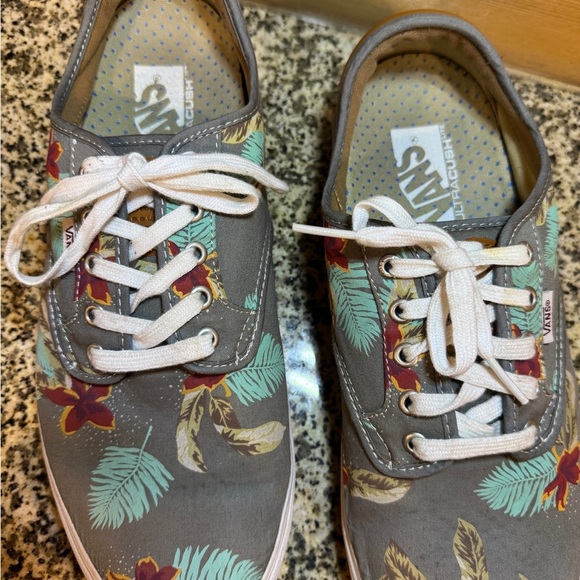 Vans Low Top Sneakers Tropical Floral Print Gray White Lace Up Men US 13 - Picture 2 of 13